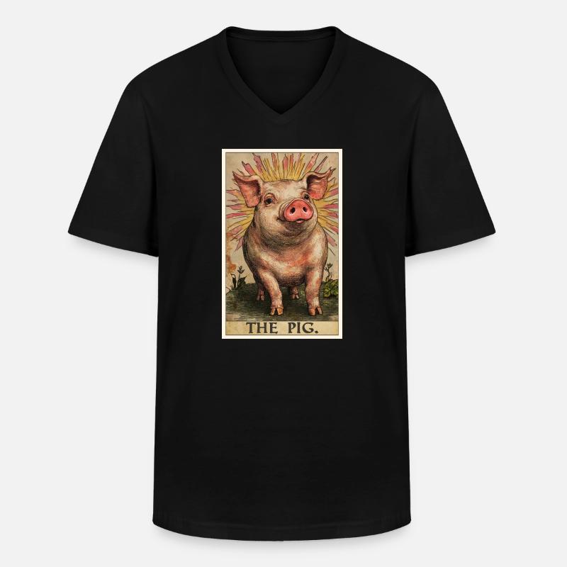 Schweine Schwein - Männer-T-Shirt mit V-Ausschnitt - Schwarz
