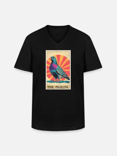 Tauben Taube - Männer-T-Shirt mit V-Ausschnitt - Schwarz