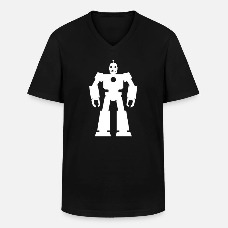Roboter – KI Technik Sci-Fi Nerd Design - Männer-T-Shirt mit V-Ausschnitt - Schwarz