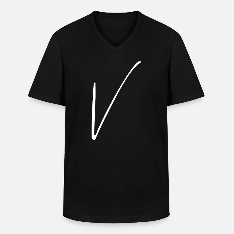 V - Männer-T-Shirt mit V-Ausschnitt - Schwarz