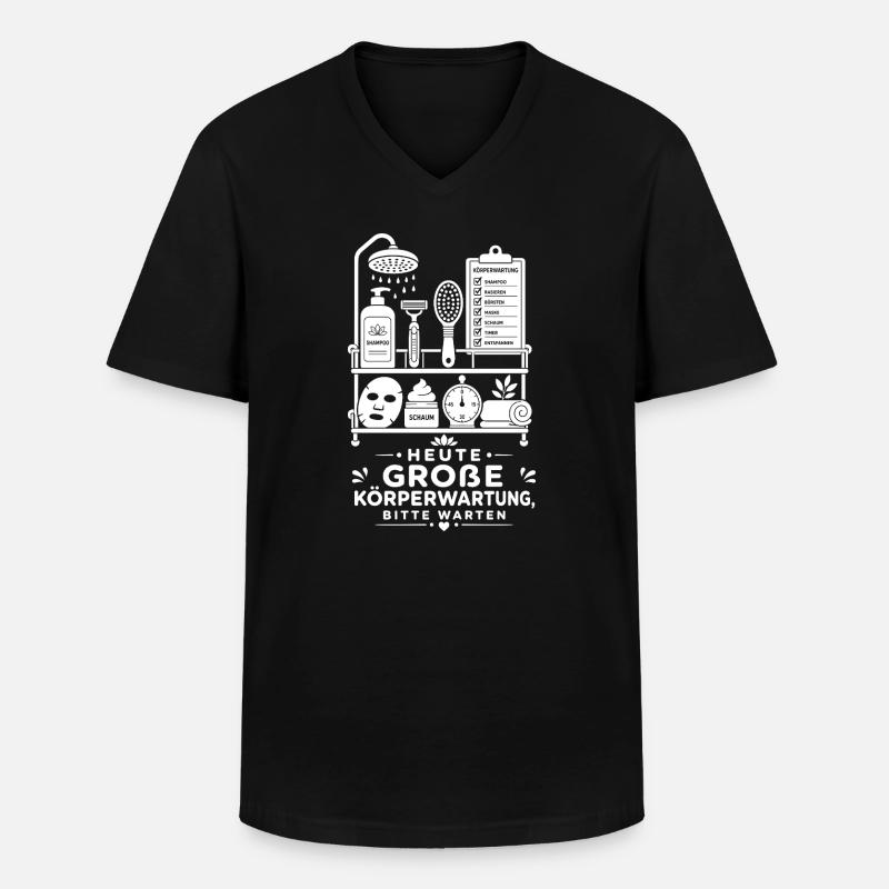Luxusdusche als Wochenritual - Männer-T-Shirt mit V-Ausschnitt - Schwarz