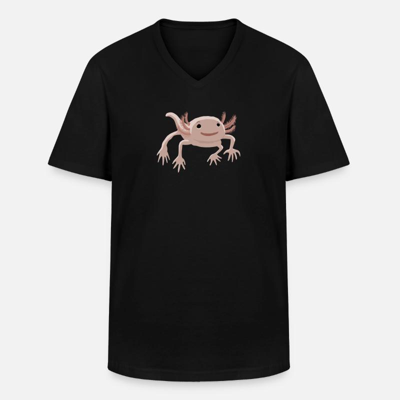 Axolotl - Männer-T-Shirt mit V-Ausschnitt - Schwarz