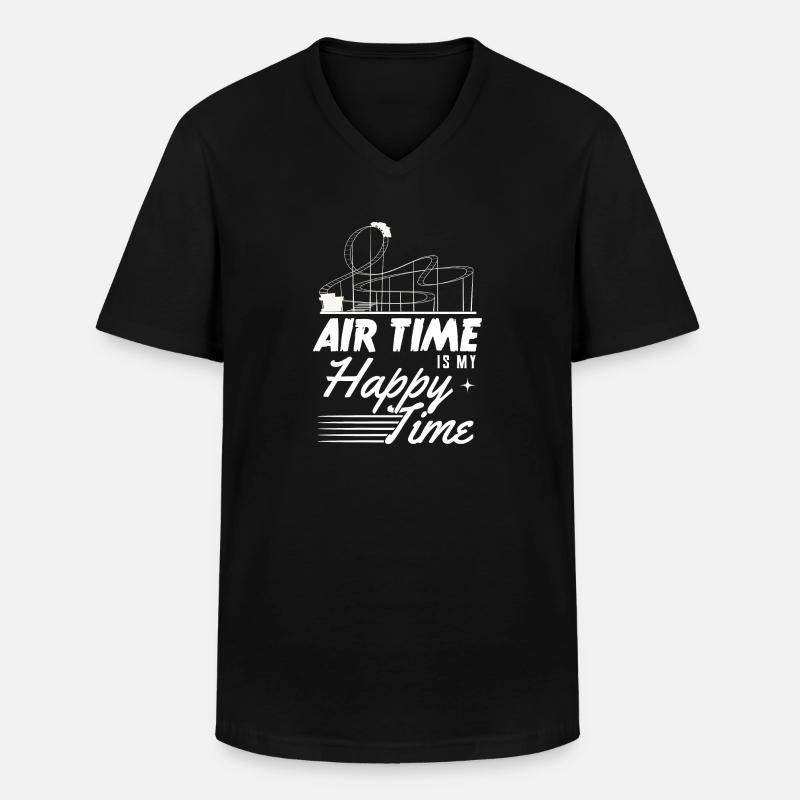 Achterbahn - Männer-T-Shirt mit V-Ausschnitt - Schwarz