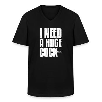 I Need A Huge Cocktail - Men's V-Neck T-Shirt - black - Front - AI Model Male 178 dark (178cm)