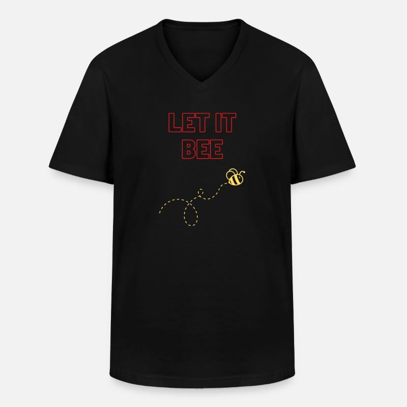Let it bee - Männer-T-Shirt mit V-Ausschnitt - Schwarz
