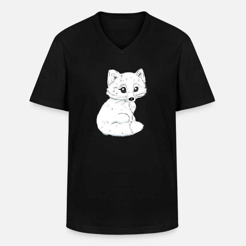 Fuchs - Männer-T-Shirt mit V-Ausschnitt - Schwarz