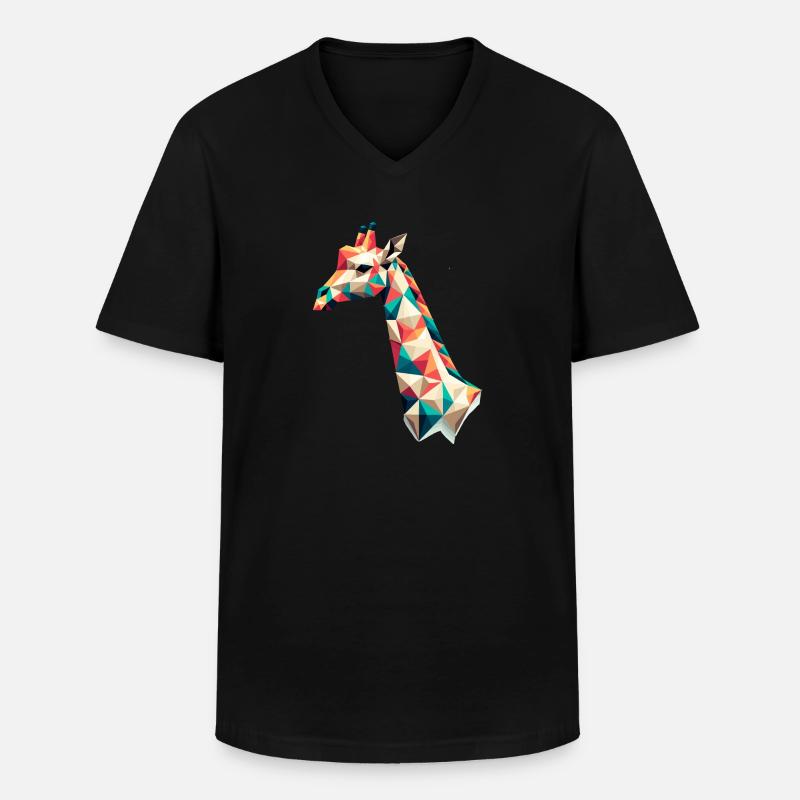 Giraffe // giraffe - Männer-T-Shirt mit V-Ausschnitt - Schwarz