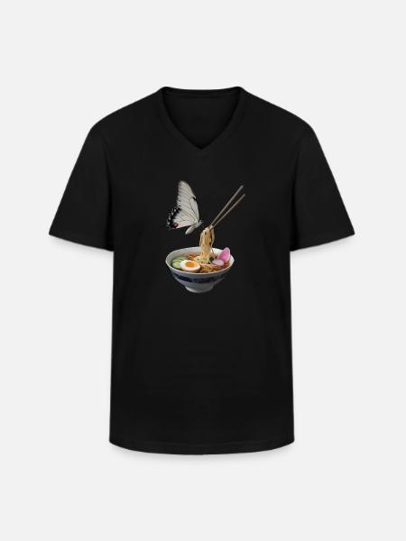 Schmetterling Ramen - Männer-T-Shirt mit V-Ausschnitt - Schwarz