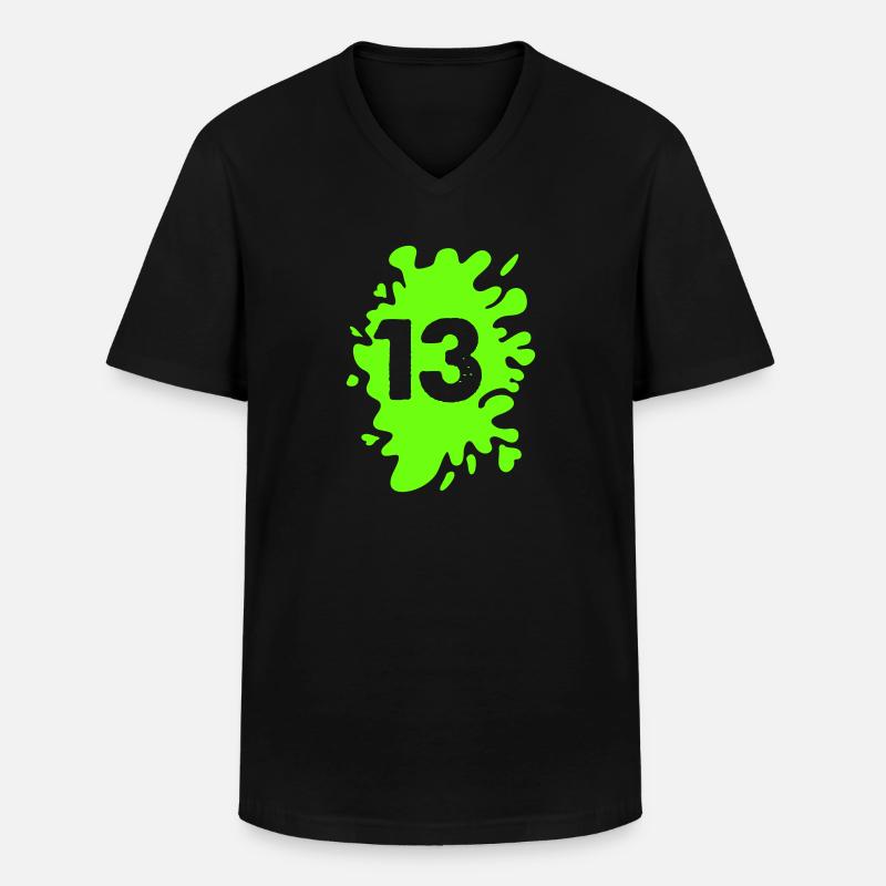 Klecks 13 - Männer-T-Shirt mit V-Ausschnitt - Schwarz