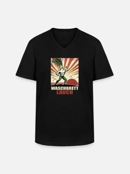 Leeks, washboard, washboard abs - Men's V-Neck T-Shirt - black