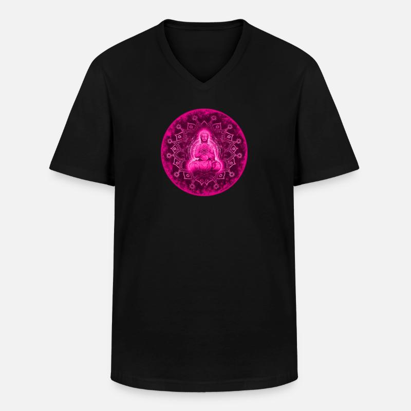 Buddha - Männer-T-Shirt mit V-Ausschnitt - Schwarz