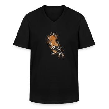 Wiedehopf Vogel Vogelfreund Vogelbeobachter - Männer-T-Shirt mit V-Ausschnitt - Schwarz - Vorne - AI Model Male 178 dark (178cm)
