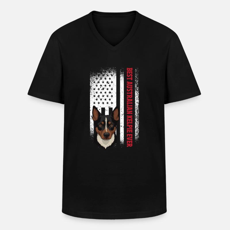 Kelpie-Hund-Geschenk - Männer-T-Shirt mit V-Ausschnitt - Schwarz