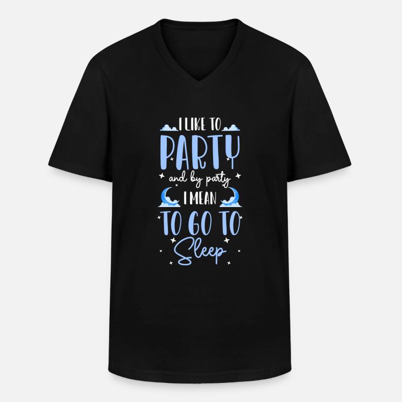 Schlaf Schlummern Morgenmuffel Müde - Männer-T-Shirt mit V-Ausschnitt - Schwarz
