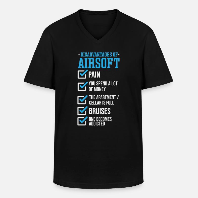 Inconvénients de l’Airsoft - T-shirt col V Homme - noir