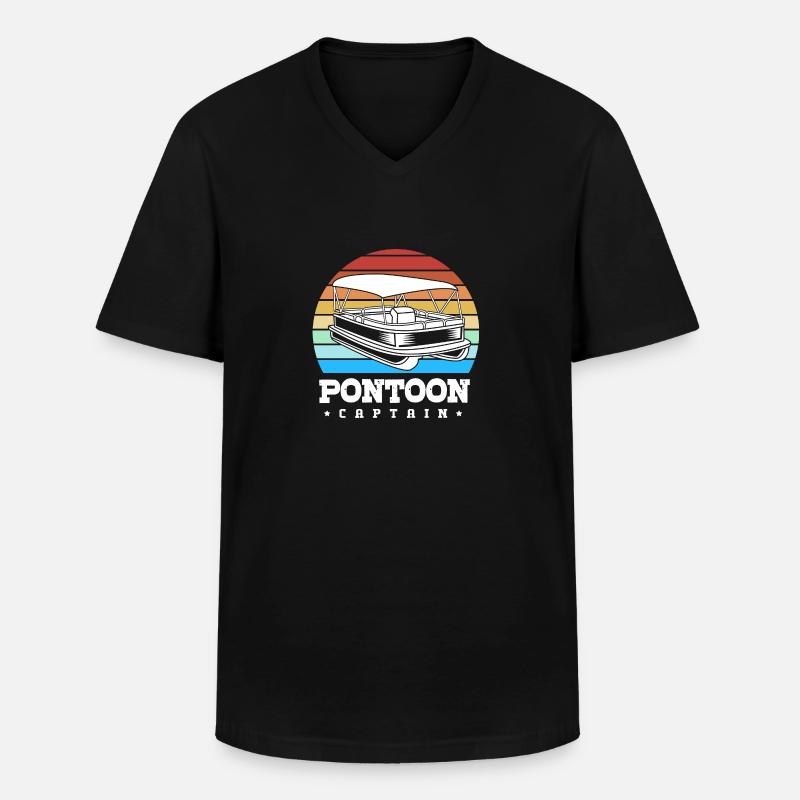 Pontonboot Boot Boote - Männer-T-Shirt mit V-Ausschnitt - Schwarz