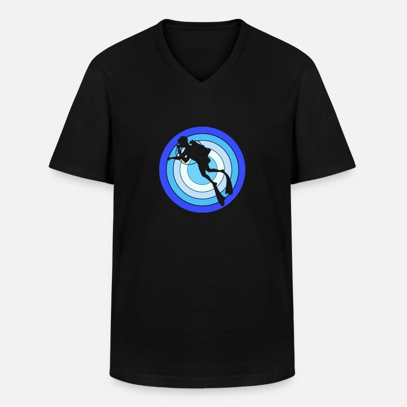 Tauchen - Männer-T-Shirt mit V-Ausschnitt - Schwarz