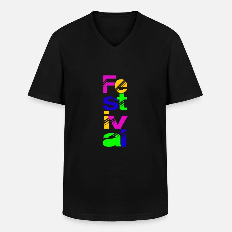 Fest - Männer-T-Shirt mit V-Ausschnitt - Schwarz