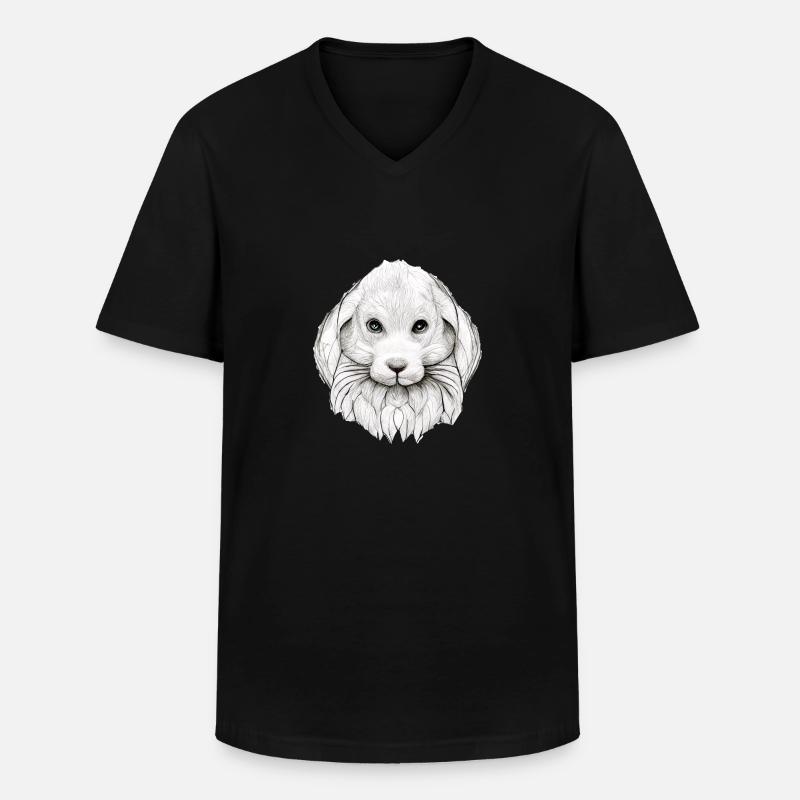 Rabbit in Comic Style - Men's V-Neck T-Shirt - black