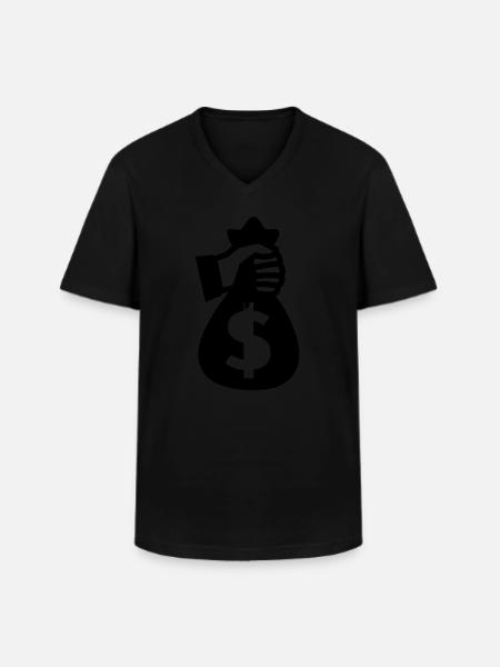 Geld Money silhouette - Männer-T-Shirt mit V-Ausschnitt - Schwarz