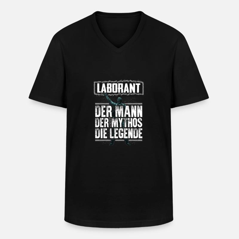 LABORANT - Mythos - Männer-T-Shirt mit V-Ausschnitt - Schwarz