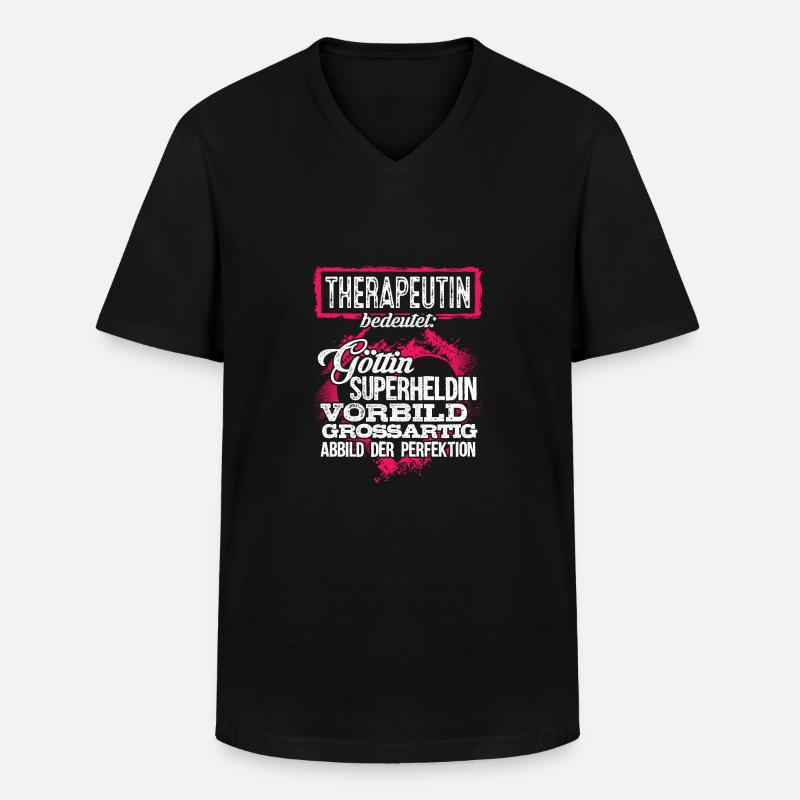THERAPEUTIN - duden - Männer-T-Shirt mit V-Ausschnitt - Schwarz