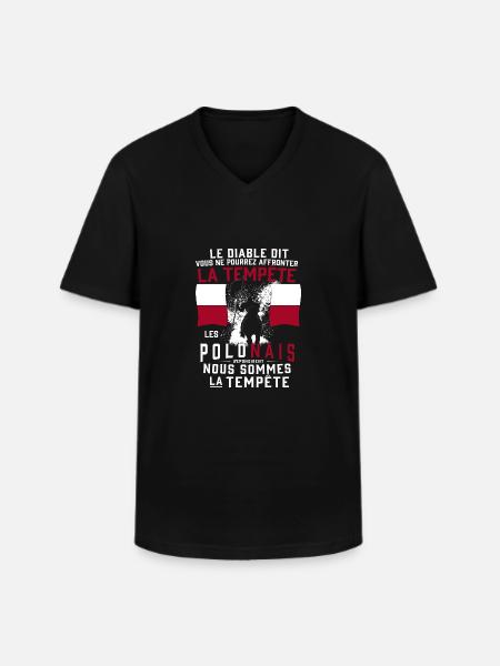 Tempête Polonais - T-shirt col V Homme - noir