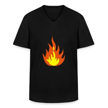 fiamma - Maglietta da uomo classica con scollo a V - nero - Fronte - AI Model Male 178 dark (178cm)