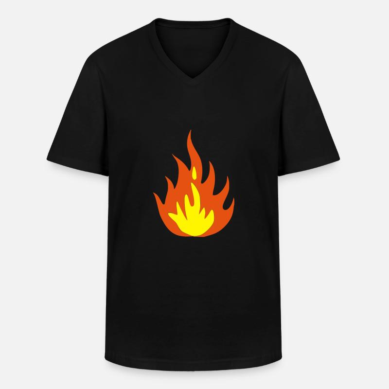 fire - Männer-T-Shirt mit V-Ausschnitt - Schwarz