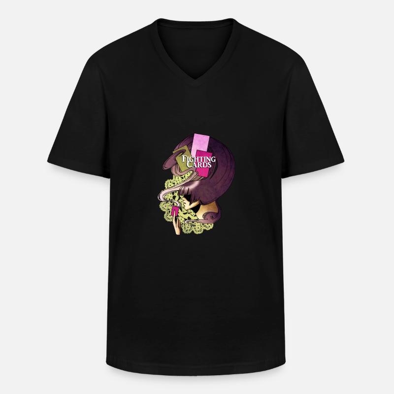 Kampfkarten - Beschwörer - Männer-T-Shirt mit V-Ausschnitt - Schwarz