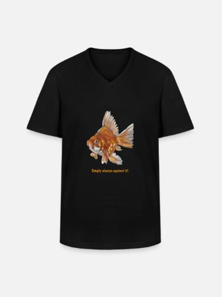Shaky goldfish - Men's V-Neck T-Shirt - black