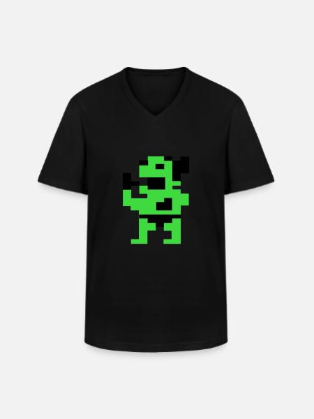 The Fat Green (Pix) - Men's V-Neck T-Shirt - black