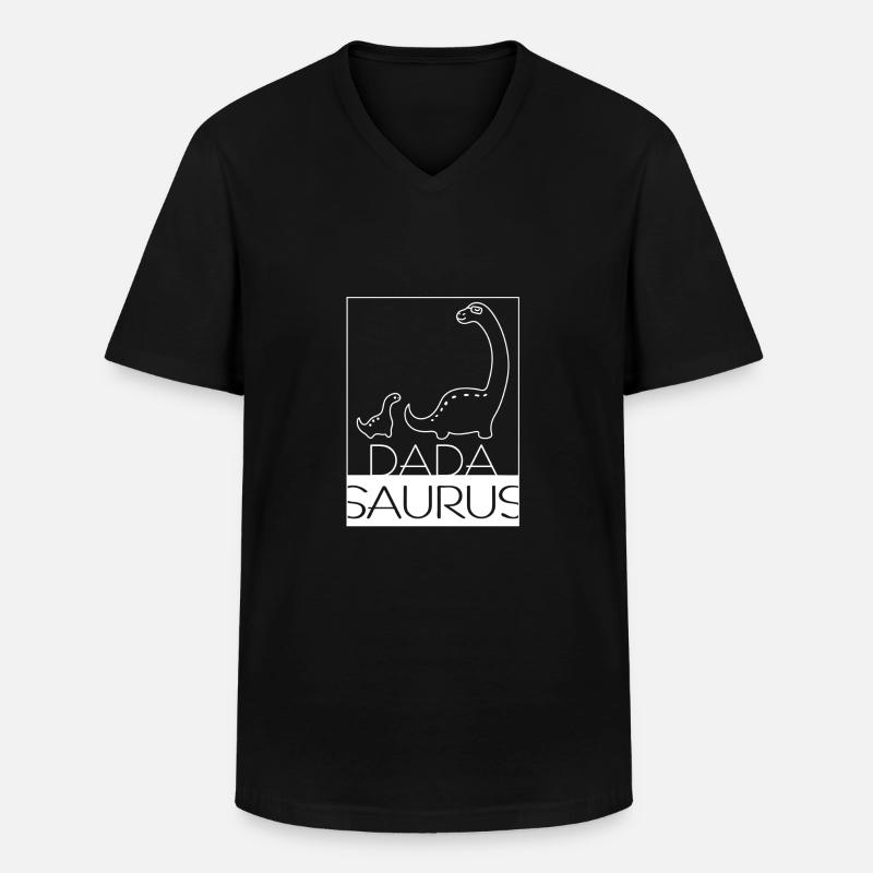 Dadasaurus - Männer-T-Shirt mit V-Ausschnitt - Schwarz