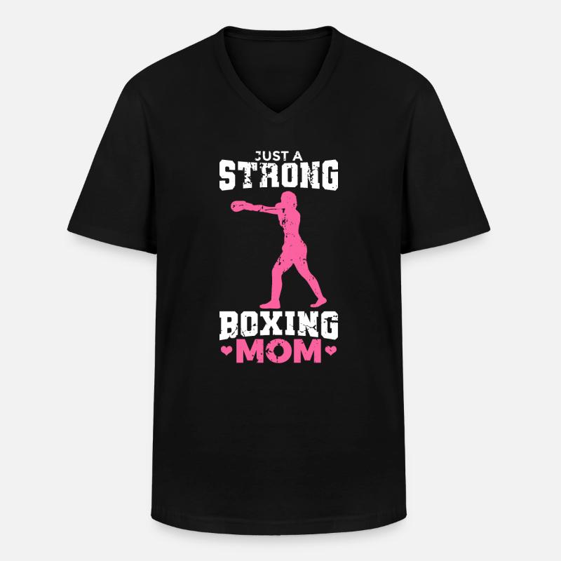 Boxerin Mutter - Männer-T-Shirt mit V-Ausschnitt - Schwarz