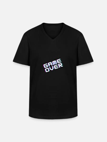 Game over - Men's V-Neck T-Shirt - black