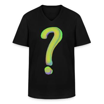 Fragezeichen - Männer-T-Shirt mit V-Ausschnitt - Schwarz - Vorne - AI Model Male 178 dark (178cm)