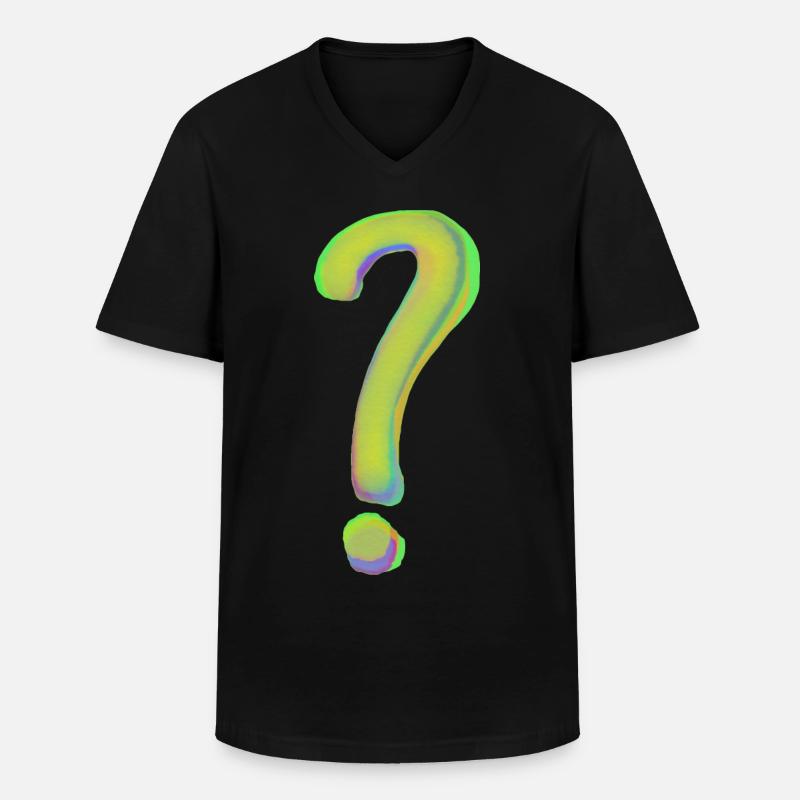 Fragezeichen - Männer-T-Shirt mit V-Ausschnitt - Schwarz