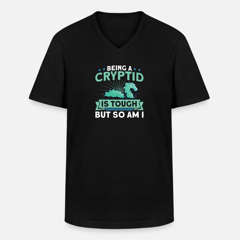 Kryptozoologie Kryptoide Monster Nerd Geschenk - Männer-T-Shirt mit V-Ausschnitt - Schwarz