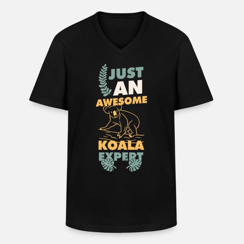 Koala Experte Kind Baby Geschenk - Männer-T-Shirt mit V-Ausschnitt - Schwarz