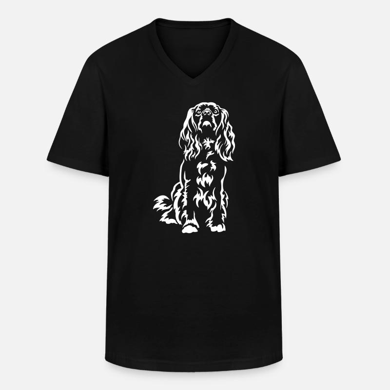 American Cocker Spaniel "Black Edition" - Männer-T-Shirt mit V-Ausschnitt - Schwarz