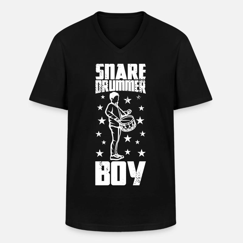 Trommler Junge - Männer-T-Shirt mit V-Ausschnitt - Schwarz