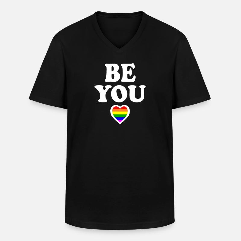 Be you - Männer-T-Shirt mit V-Ausschnitt - Schwarz