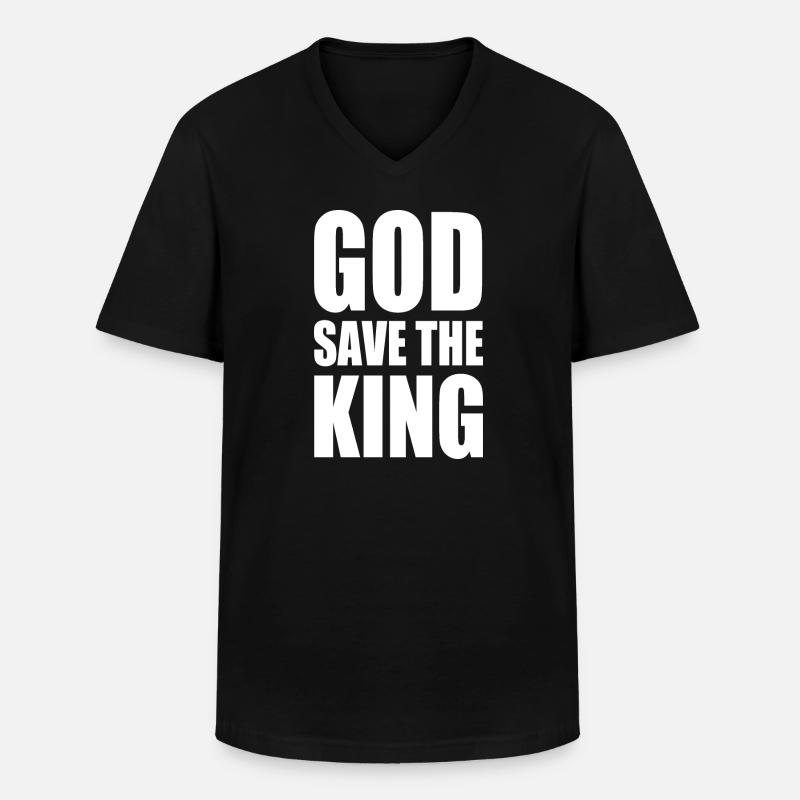 god save the king - Männer-T-Shirt mit V-Ausschnitt - Schwarz