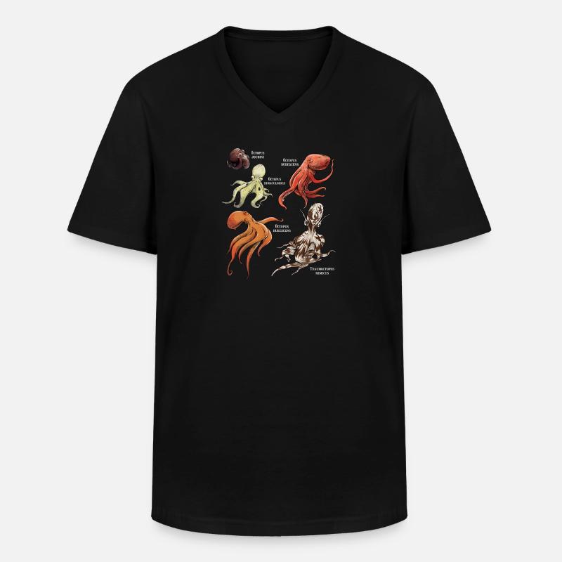 Faszinierende Oktopusarten entdecken - Männer-T-Shirt mit V-Ausschnitt - Schwarz