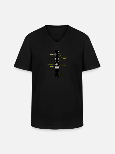 Airport Runway Markings Explained - Pilot - Men's V-Neck T-Shirt - black