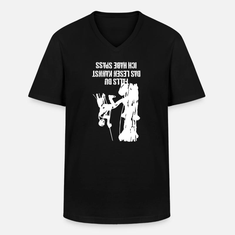 Baumklettern Arborist Baumpfleger Geschenk - Männer-T-Shirt mit V-Ausschnitt - Schwarz