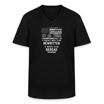 We the People the Constitution of the USA Needs - Men's V-Neck T-Shirt - black - Front - AI Model Male 178 dark (178cm)