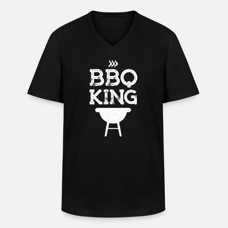 BBQ King Grill Master Design - Männer-T-Shirt mit V-Ausschnitt - Schwarz