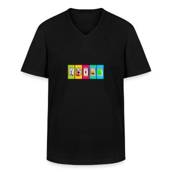 recharger les batteries - T-shirt col V Homme - noir - Devant - AI Model Male 178 dark (178cm)