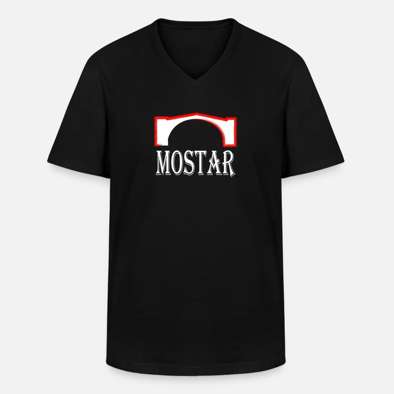 Mostar weis - Männer-T-Shirt mit V-Ausschnitt - Schwarz